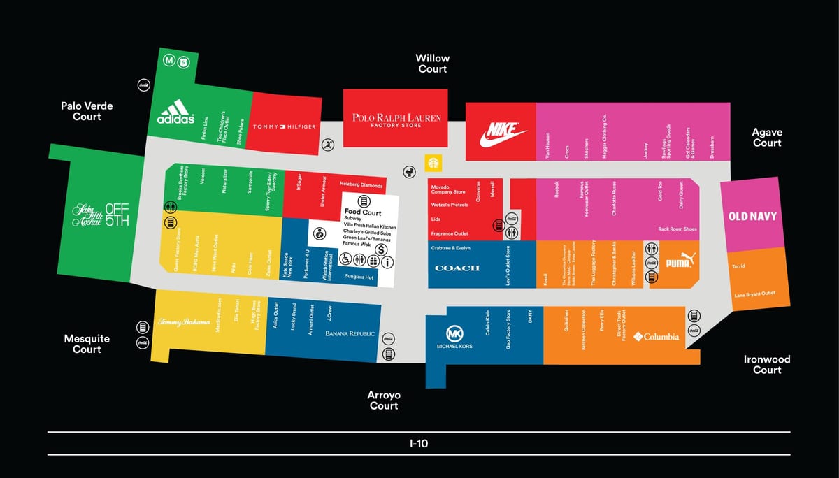 فينيكس premium outlet خريطة