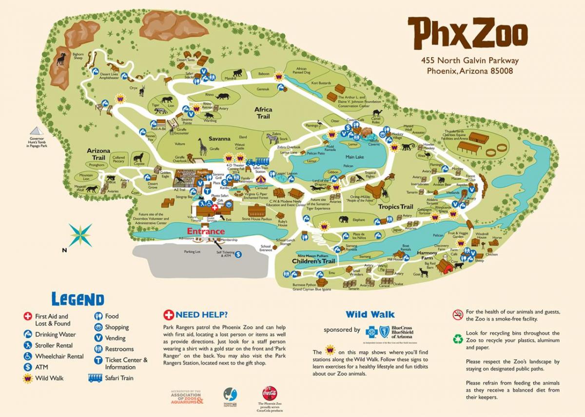 خريطة حديقة الحيوان في فينيكس