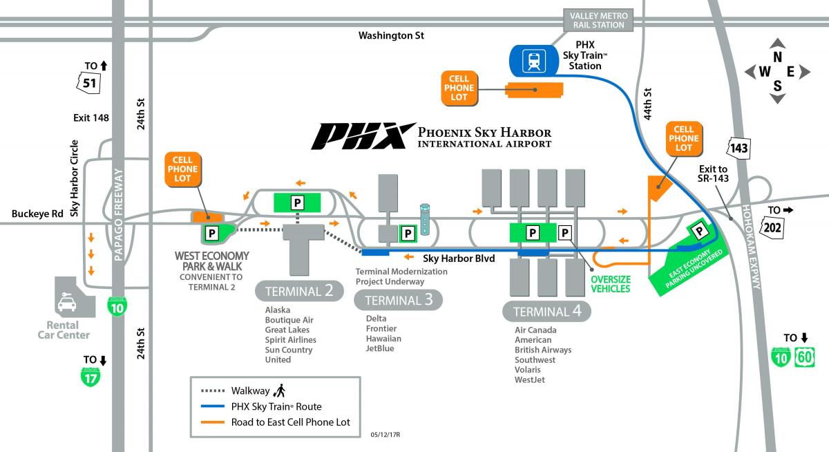 مطار فينيكس الدولي خريطة
