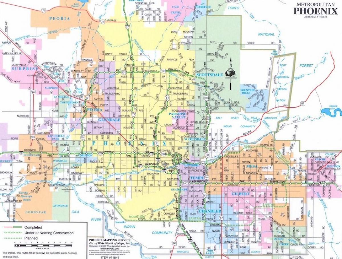مدينة فينيكس أريزونا خريطة